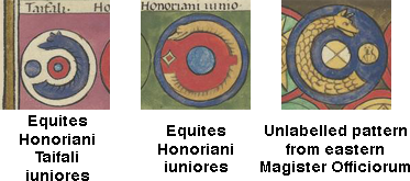 Shield patterns showing dracones